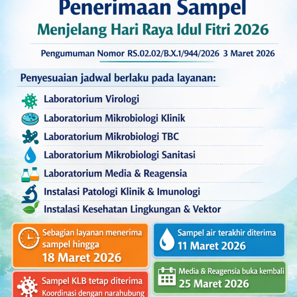 Pengumuman Jadwal Penerimaan Sampel Menjelang Hari Raya Idul Fitri 2026